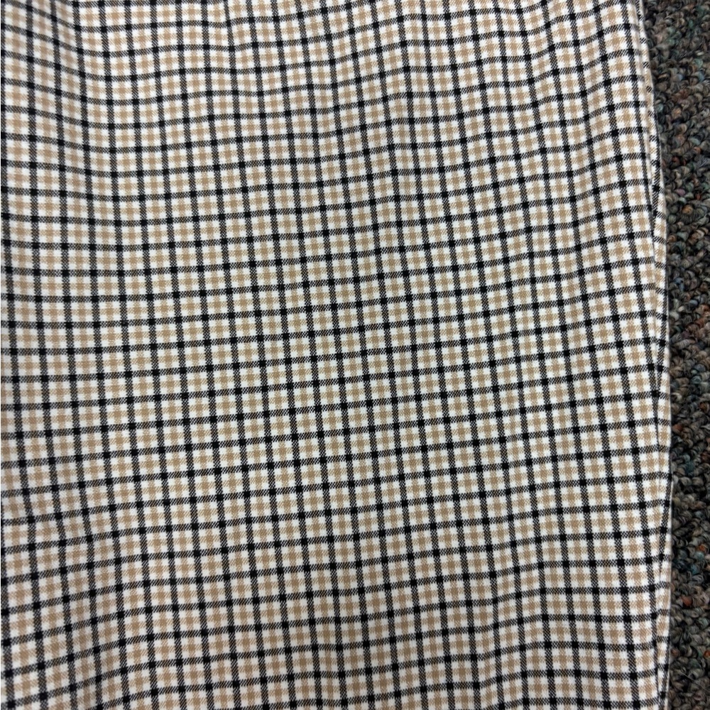 Banana Republic Women’s Size 4 Plaid Pleated Cuff Pant Navy Khaki - Picture 2 of 8